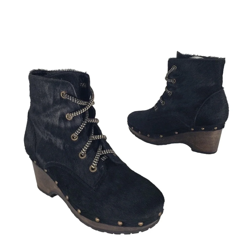 Opening Ceremony Joelle Studded Pony Hair Clog‎ Boots Size 36